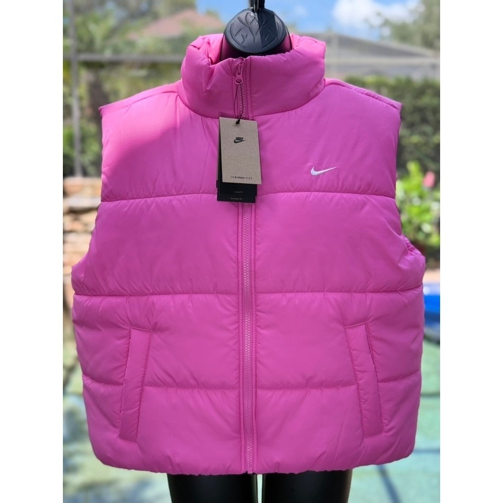 Nike Womens Therma-FIT Puffer Vest Pink FZ5922-675 Loose Fit Size M